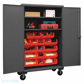 DURHAM MFG K4887 Bin Cabinet 80 x48 x24 Gray 18RedBns, 36EZ62