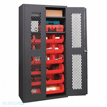 DURHAM MFG K4949 Bin Cabinet 72 x36 x18 Gray 18RedBns, 36EZ98