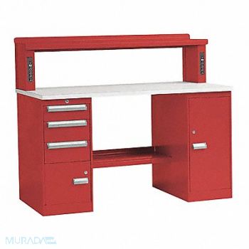 EQUIPTO Workbench Cherry Red 72 W Unassembled, 36F813