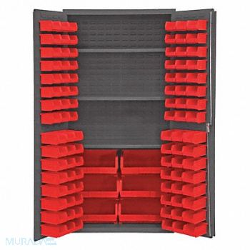DURHAM MFG K4911 Bin Cabinet 72 x36 x24 Gray 102RedBns, 36FA94