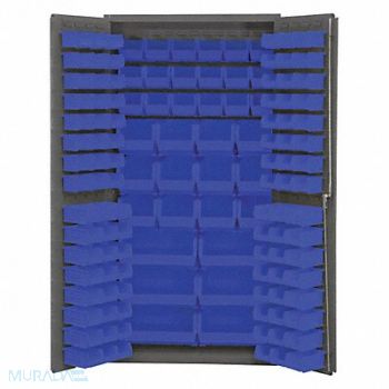 DURHAM MFG K4889 Bin Cabinet 72 x36 x24 Gray 132BlueBns, 36FA97