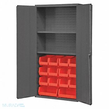 DURHAM MFG K4908 Bin Cabinet 72 x36 x18 Gray 14RedBns, 36FC05