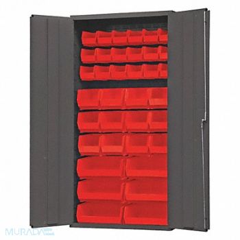 DURHAM MFG K4888 Bin Cabinet 72 x36 x18 Gray 36RedBns, 36FC07
