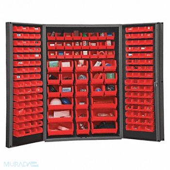 DURHAM MFG K4892 Bin Cabinet 72 x48 x24 Gray 176RedBns, 36FC14