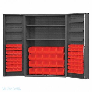 DURHAM MFG K4912 Bin Cabinet 72 x48 x24 Gray 84RedBns, 36FC16