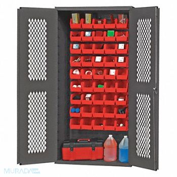 DURHAM MFG K4943 Bin Cabinet 72 x36 x18 Gray 45RedBns, 36FC35