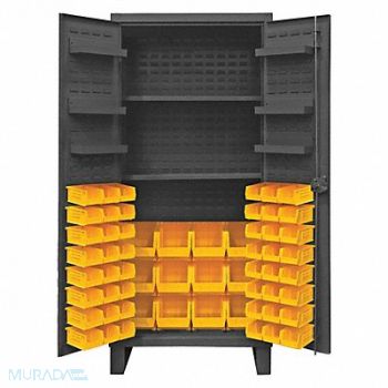 DURHAM MFG K4920 Bin Cabinet 78 x36 x24 Gray 60YlwBns, 36FC48