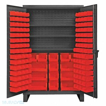 DURHAM MFG K4924 Bin Cabinet 78 x36 x24 Gray 134RedBns, 36FC54