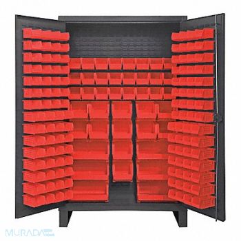 DURHAM MFG K4904 Bin Cabinet 78 x48 x24 Gray 162RedBns, 36FC57