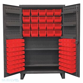 DURHAM MFG K4927 Bin Cabinet 78 x48 x24 Gray 84RedBns, 36FC60