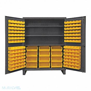 DURHAM MFG K4929 Bin Cabinet 78 x60 x24 Gray 156YlwBns, 36FC65
