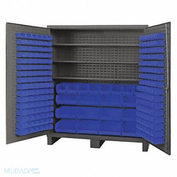 DURHAM MFG K4917 Bin Cabinet 84 x72 x24 Gray 212BlueBns, 36FC92