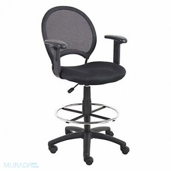 GRAINGER APPROVED Drafting Chair 25-1/2 in W Black, 36FJ98