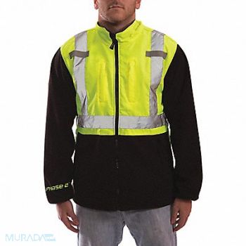 TINGLEY Hi-Vis Fleece Jacket Lime/Blk 5XL, 36FL65