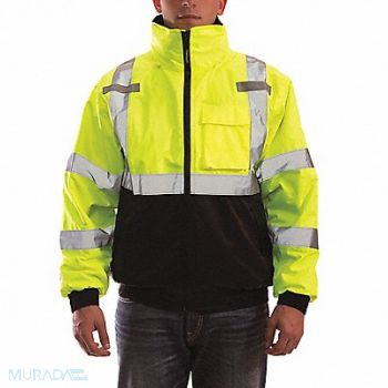 TINGLEY Hi-vis Bomber Jacket Insltd Lime/Blk 5XL, 36FL73