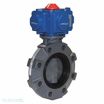 HAYWARD Butterfly Valve 6in PVC FPM Pneu Spr Rtn, 36FV28