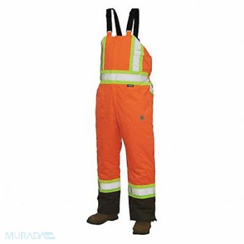 TOUGH DUCK Hi-Vis Insulated Bibs Flo Orange XL, 36G413