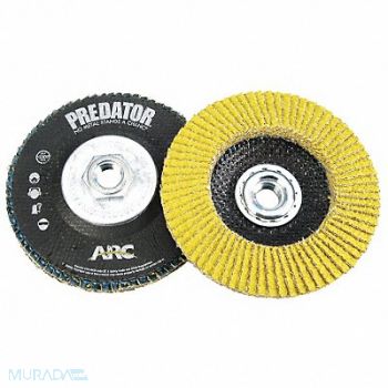ARC ABRASIVES Flap Disc 4 1/2 in Dia 7/8 in Arbor PK10, 36H252