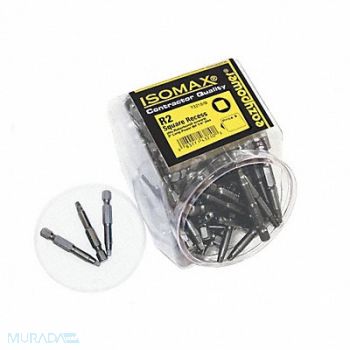 EAZYPOWER Insert Bit 1/4 Square Recess #2 PK250, 36JF71