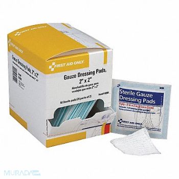 FIRST AID ONLY Gauze Pad Sterile 2 x 2 In PK50, 36LF42