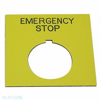 REES Legend Plate Rectangular Emergency Stop, 36LR94