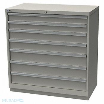 LISTA K3759 Mod Drwr Cab 41-3/4 H 7 Drwr Light Gray, 36N104