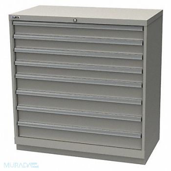 LISTA K3767 Mod Drwr Cab 41-3/4 H 8 Drwr Light Gray, 36N107