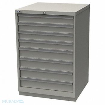 LISTA K3761 Mod Drwr Cab 41-3/4 H 8 Drwr Light Gray, 36N119