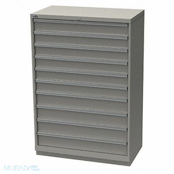 LISTA Mod Drwr Cab 59-1/2 H 10 Drwr Light Gray, 36N131