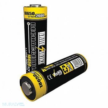 BRITE-STRIKE Rechargeable Battery 18650 3.7VDC, 36N853