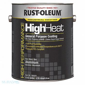RUST-OLEUM J1515 Heat Resistant Coating Aluminum 1gal Can, 36ND74