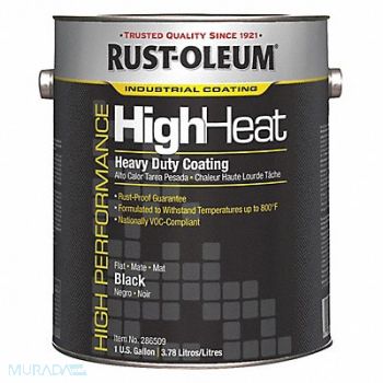 RUST-OLEUM J1516 Heat Resistant Coating Black 1 gal Can, 36ND77