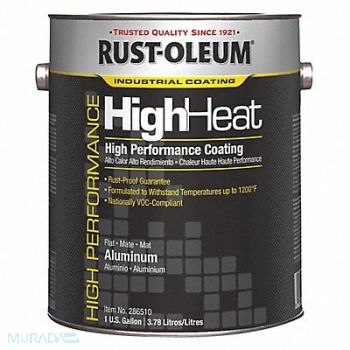 RUST-OLEUM J1517 Heat Resistant Coating Aluminum 1gal Can, 36ND78