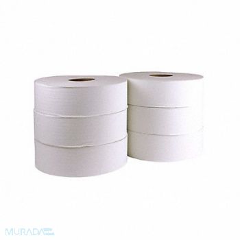 TOUGH GUY Toilet Paper Roll Continuous White PK6, 36P066