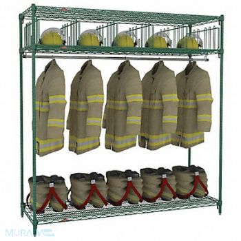 METRO Turnout Gear Rack Free Stand 5 Comprtmnt, 36P501