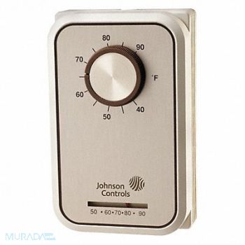 JOHNSON CONTROLS Line Volt NP Analog Tstat 1H White SPST, 20XJ83