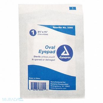DYNAREX Oval Eye Pads Strle 1-5/8x2-5/8in PK600, 36PV88