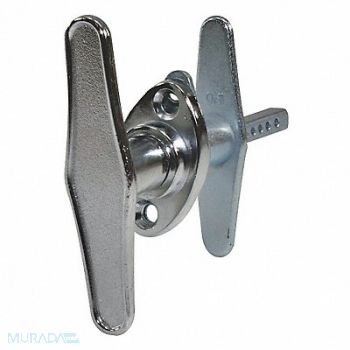 AMERICAN GARAGE DOOR SUPPLY Outside T Handle Chrome 5/16 x 4-1/2 In, 36R935