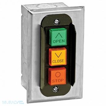 AMERICAN GARAGE DOOR SUPPLY Control Station SS 3 Buttons Nema 1, 36R989