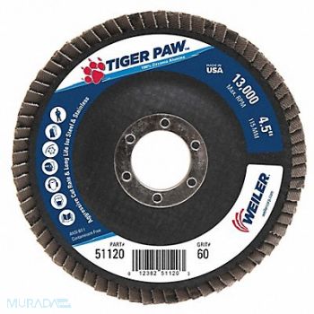 WEILER Flap Disc 60 Grit 7/8 in., 36RC99