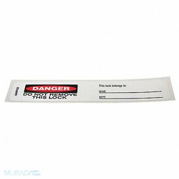 BADGER TAG LABEL CORP Padlock Labl .75x5in PP Polyest Lam PK25, 36RF02