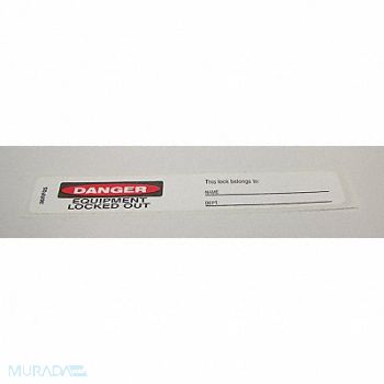 BADGER TAG LABEL CORP Padlock Label 3/4 in x 5 in PK25, 36RF05