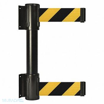 TENSATOR Belt Barrier 13ft Black w/ Yellow Stripe, 36TU33