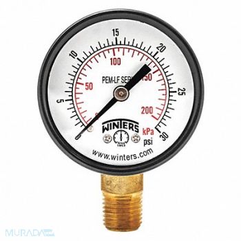 WINTERS J1379 Gauge Pressure 2in. 0 to 30 psi, 36TV96