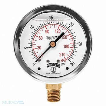 WINTERS J1382 Gauge Pressure 2-1/2in. 0 to 30 psi, 36TW20