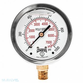 WINTERS J1382 Gauge Pressure 2-1/2in. 0 to 1000 psi, 36TW22