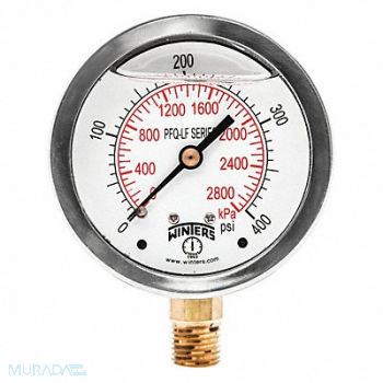 WINTERS J1382 Gauge Pressure 2-1/2in. 0 to 400 psi, 36TW23