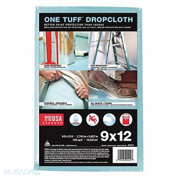 TRIMACO Leakprf/SlipResDropCloth Blue 9ftLx12ftW, 36TY63