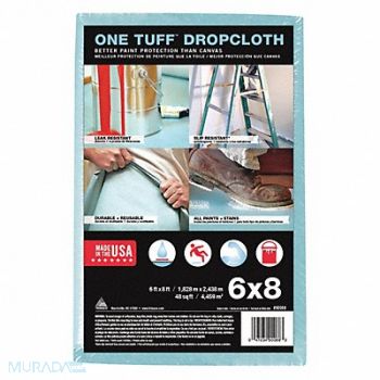 TRIMACO Leakproof/SlipResist DropCloth 6ftLx8ftW, 36TY66