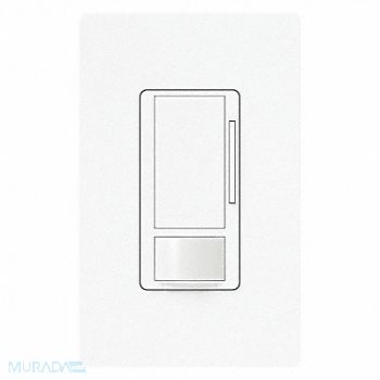 LUTRON Vacancy Dimmer Snsr Wall White, 36WH22